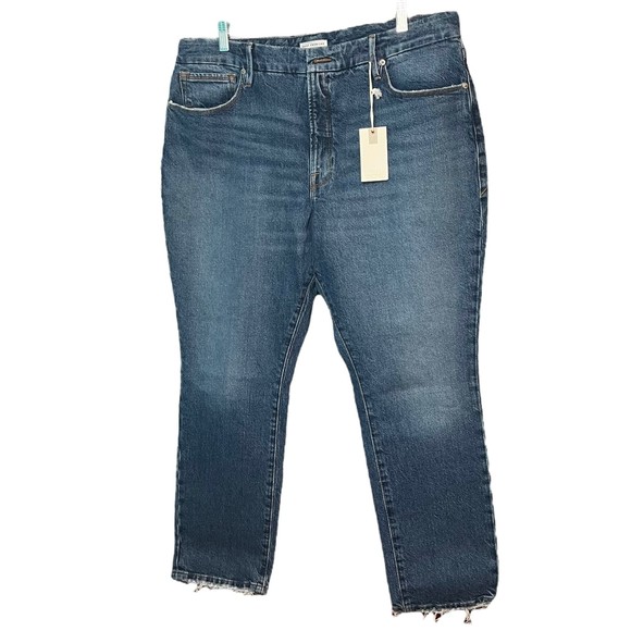 Good American Good Classic Jeans Women's Size 15 Denim Frayed Hem - Picture 6 of 6